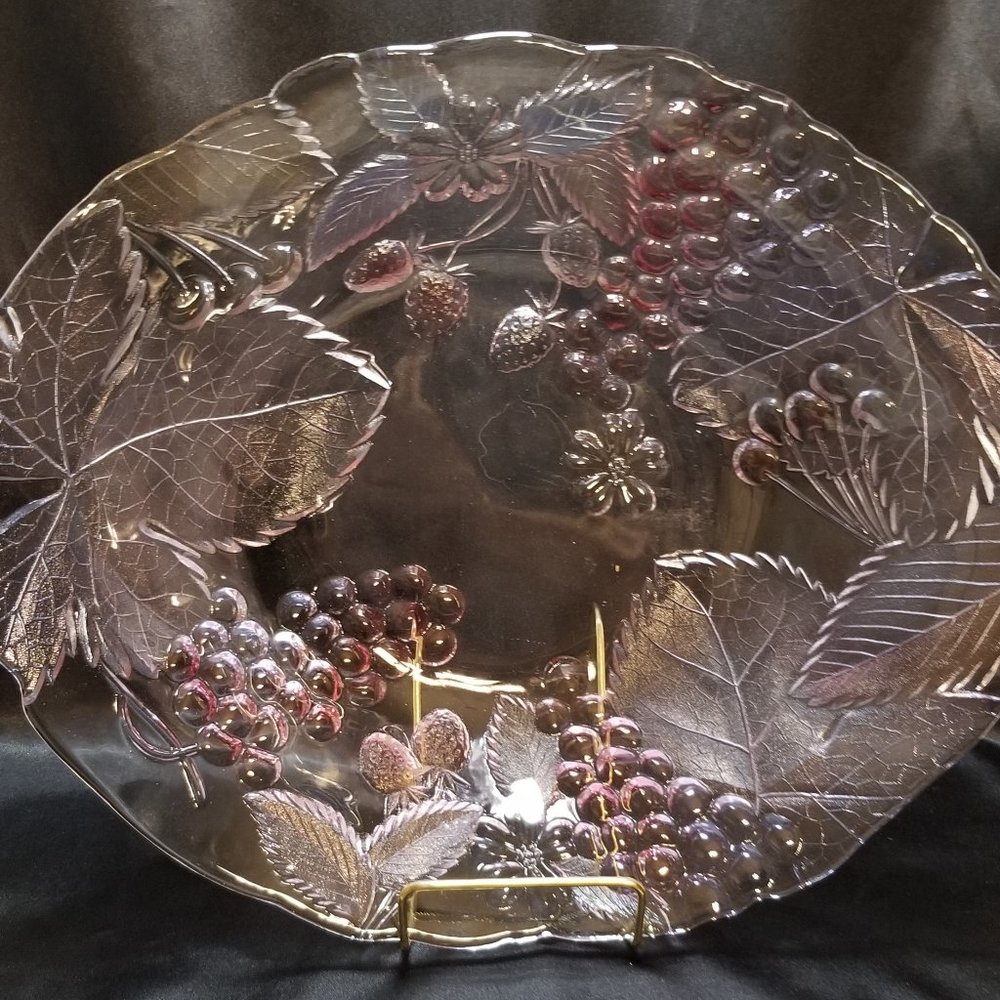 Vintage Glass Savior Vivre Wild Orchard Bowl